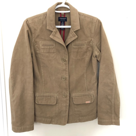 American Eagle Outfitter Cotton Chore/Trucker Jacket Tan - Size Small Unisex - Picture 1 of 8